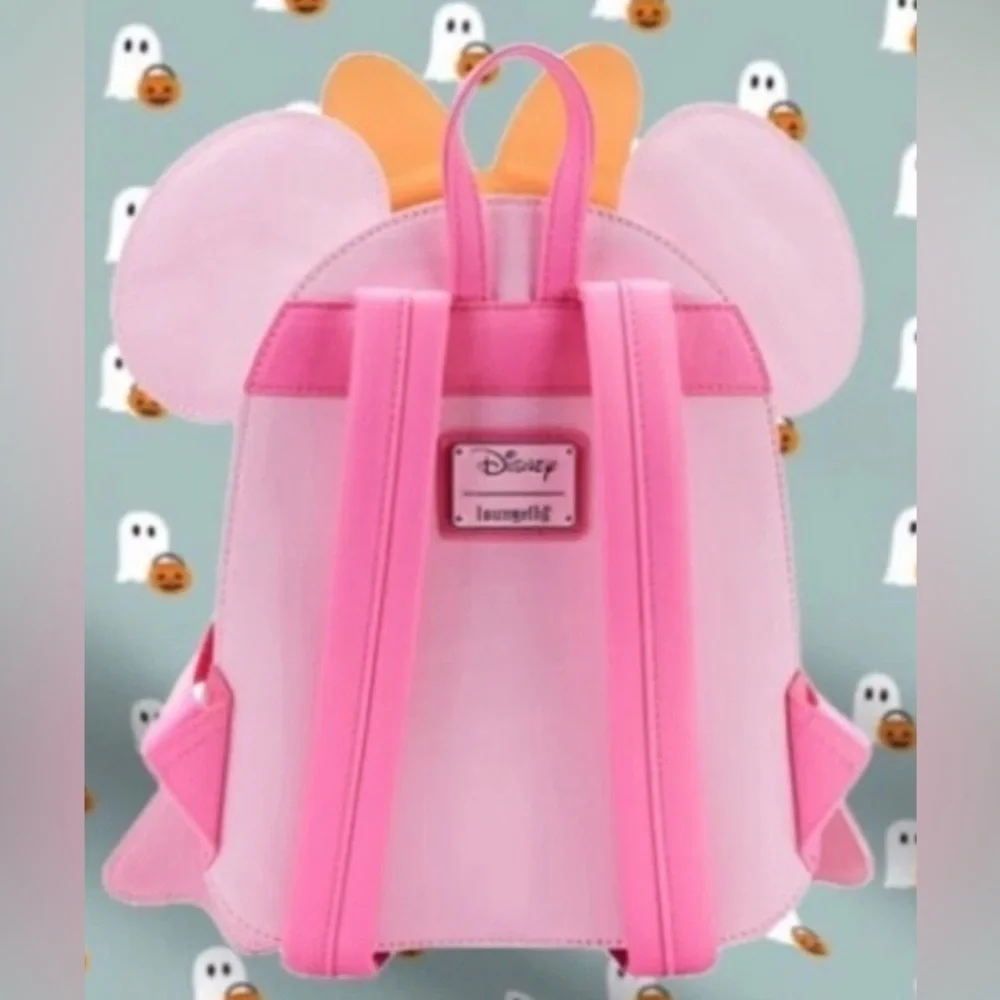 Loungefly Disney Pastel Ghost Minnie Glow in the Dark Mini Backpack NWT - Picture 6 of 6